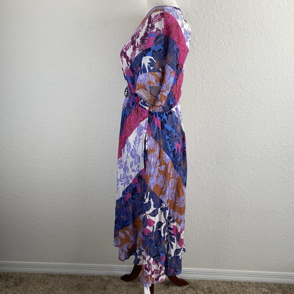 Xirena S Grayson Maxi Dress In Patchwork Print Kaftan Boho Beachy Coastal - Picture 4 of 6